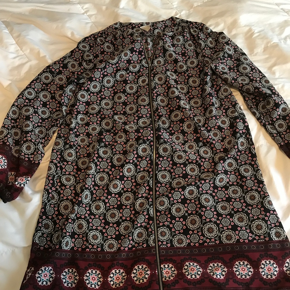 Printed Zipper Dress